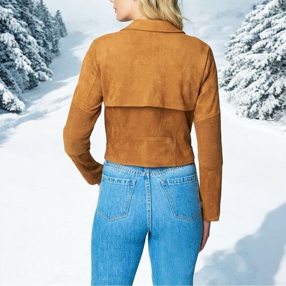 [BLANKNYC] Women’s Faux Suede Moto Jacket in the Size Medium in Toasted Caramel - Picture 5 of 16